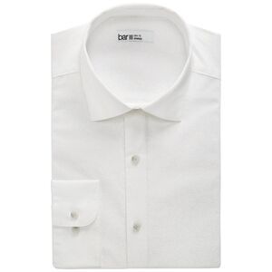 Bar III Men's Organic Coral-Print Slim Fit Button Down Shirt - White M